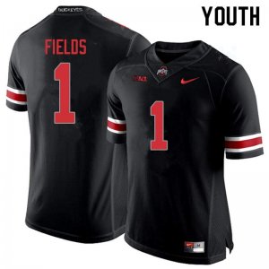 NCAA Ohio State Buckeyes Youth #1 Justin Fields Blackout Nike Football College Jersey OQP0445JU